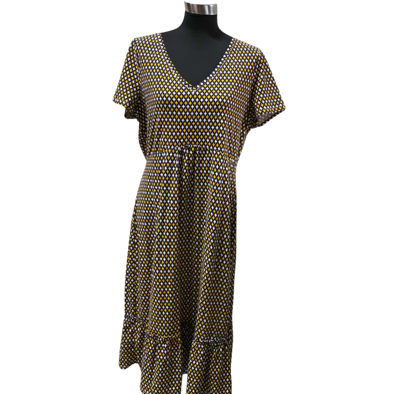 Boden Yellow & White Maxi Dress Size UK 18L