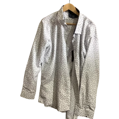 Scuzzatti Mens  Size XXXL Long Sleeve Shirt Navy Blue / White 