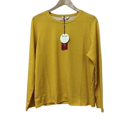 BNWT Corfu Womens Size 18 Long Sleeve Top Mustard / White 