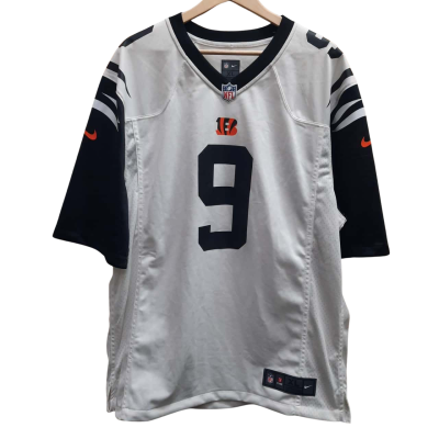 Cincinnati Bengals Joe Burrow Nike White Rush Game Player Jersey Black Sleeve Size XL