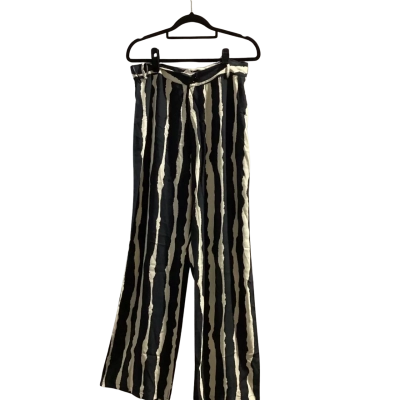 Zara Womens  Size M High Waisted Pants / Wide Leg Pants Beige / Black  RRP $79.95