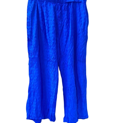 Gorman Size 16 Crinkle Wide Leg Pants Blue 