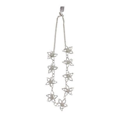 925 Silver Filigree Necklace With Intricate Floral Design - BNWT