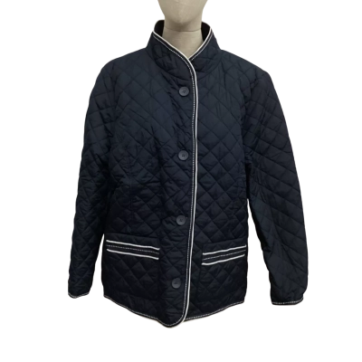 Noni B  Size 16 Quilted Blazer Navy Blue with White Trim