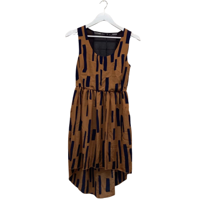 Otto Otto Size 8 Burnt Orange & Navy blue dress with translucent back BNWT