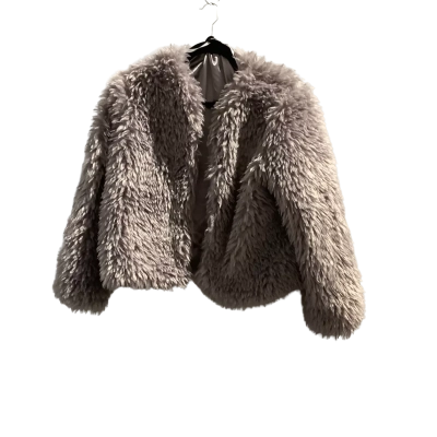 Minkpink Womens  Size M Faux Fur Coat Grey RRP $149.95