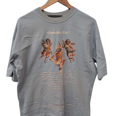 Blue "Dancing Cat" Short Sleeve T-Shirt