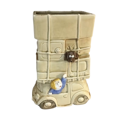 Happy Driver Kato Kogei Japan Vase Approx 11x 20cm