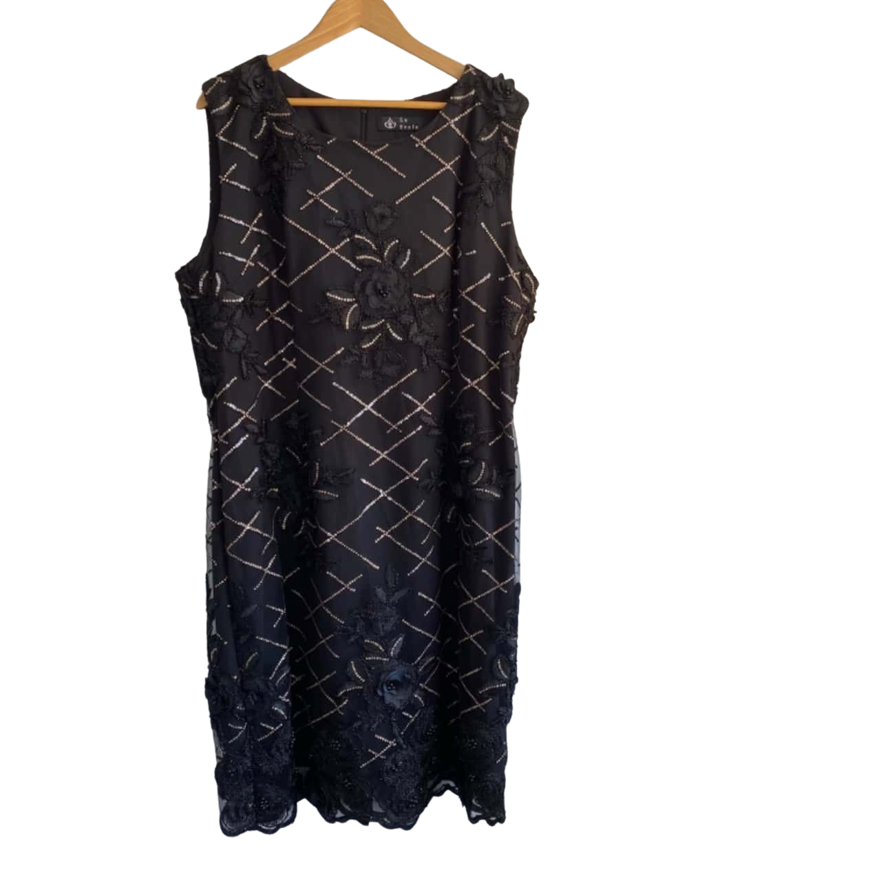 La Scala Black and Gold Evening Dress Size 18(s)