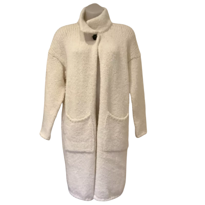 Cocogio  Long Line One Button Knit Cardigan   Size M  Cream