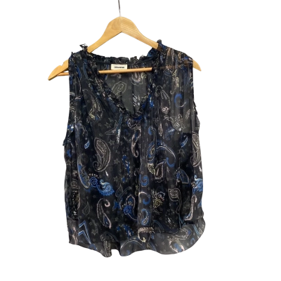  Zadig & Voltaire Women's  Size S Sleeveless Top Black  / Blue 