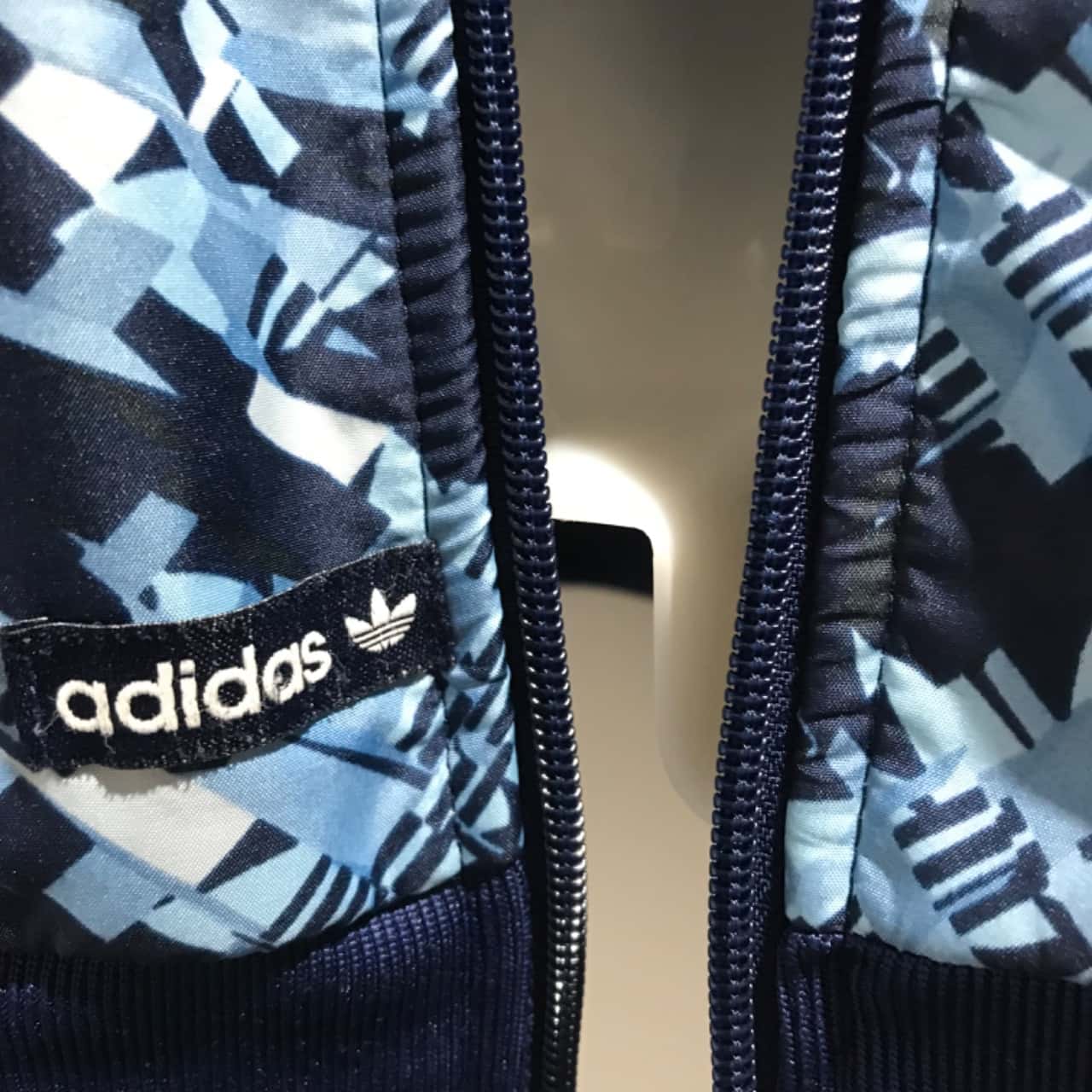 Adidas - Mens Size L, Blue, Geometric patterns. Track suit jacket ...