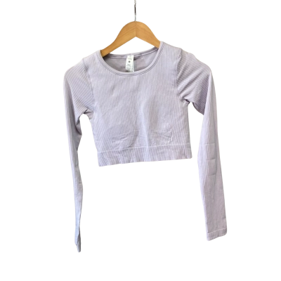 Lululemon Womens  Size 4 Cropped Long Sleeve Top Purple 