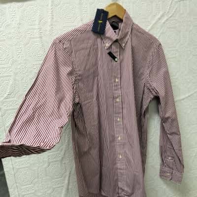 Polo Ralph Lauren Size S Burgundy Stripe Shirt NWT