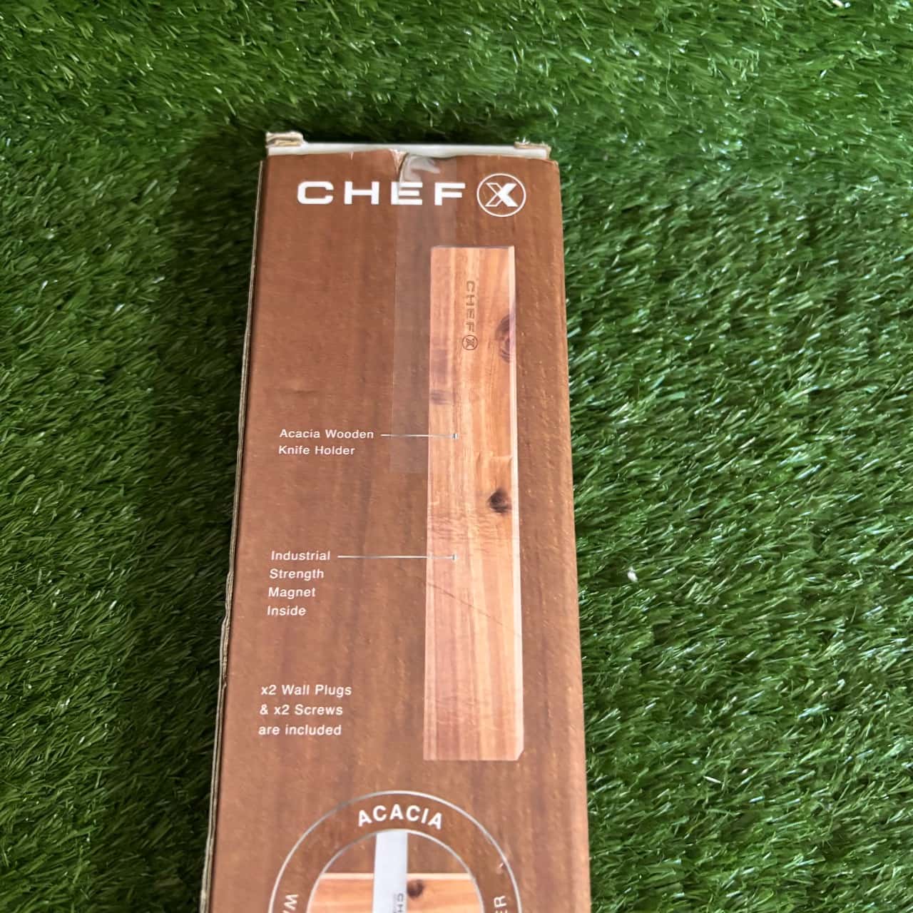 ChefX Acacia Knife Wall Rack (New in Box)(s)