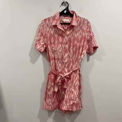 Tigerlily - Womens  Size M Coral / Cream jumpsuit 
