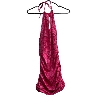 Tiger Mist Women's Pink Paisley Halter Neck Dress Size M