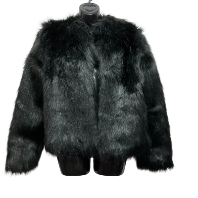 Cooper St Women's  Size 12 Faux Fur Coat Black  