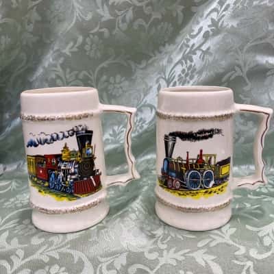 Vintage Locomotive Steins