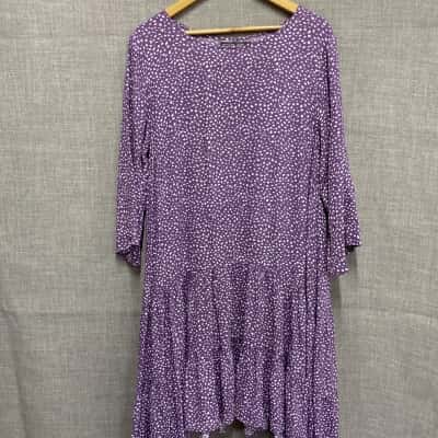 Mister Zimi Womens Size 14 Purple / White Dress 