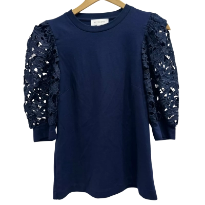 Witchery Womens  Size S 3/4 Sleeve Top Navy Blue 