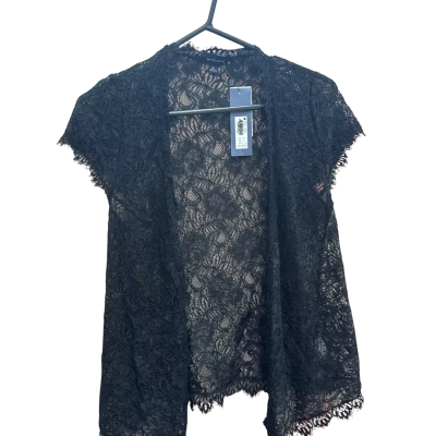 Witchery Womens  Size M Black Floral See Through Top