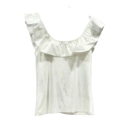 BNWT SEED White Cotton Frill Neck Top Size XL RRP $ 69.95