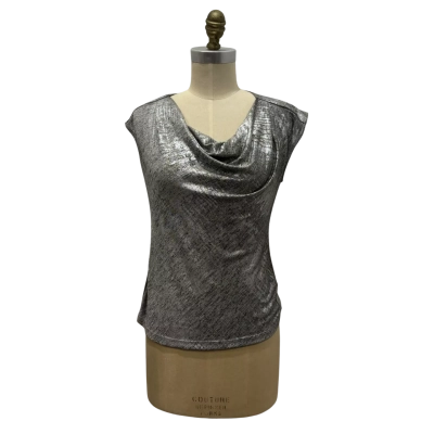 Perri Cutten Womens  Size S Sleeveless Top Silver 