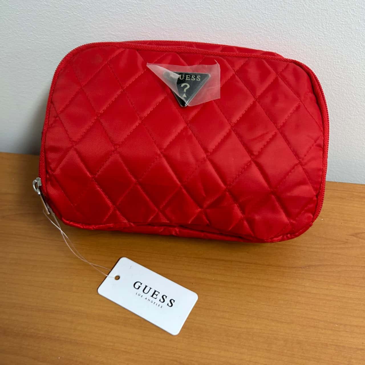 NEW Red quilted Guess Travel/cosmetic bag (s)
