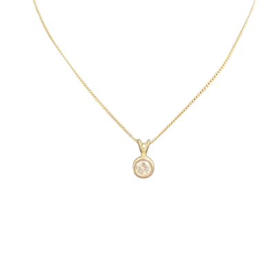 Womens Stirling silver necklace with cubic zirconia pendant. 22cm