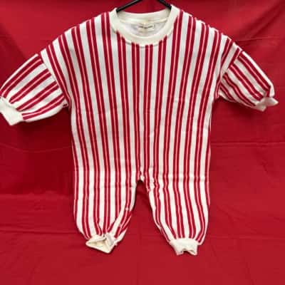 Cinnamon Baby Lounge Suit – Red & Blue Stripes