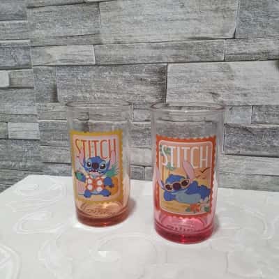 Disney Stitch Glass Cups Set of 2