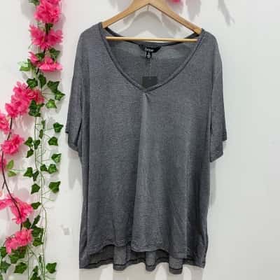 beme Womens Short Sleeve Top Size XL Silver 