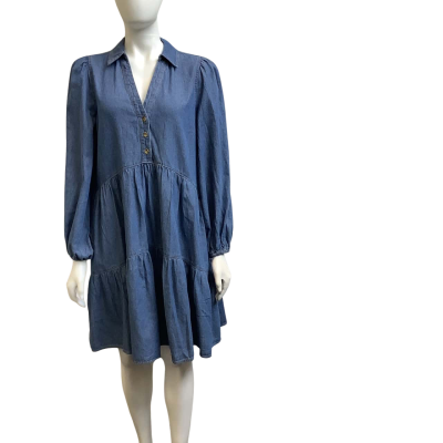 Brand New Grab DENIM Womens  Size 10 Shirt Collar Denim Dress Blue 