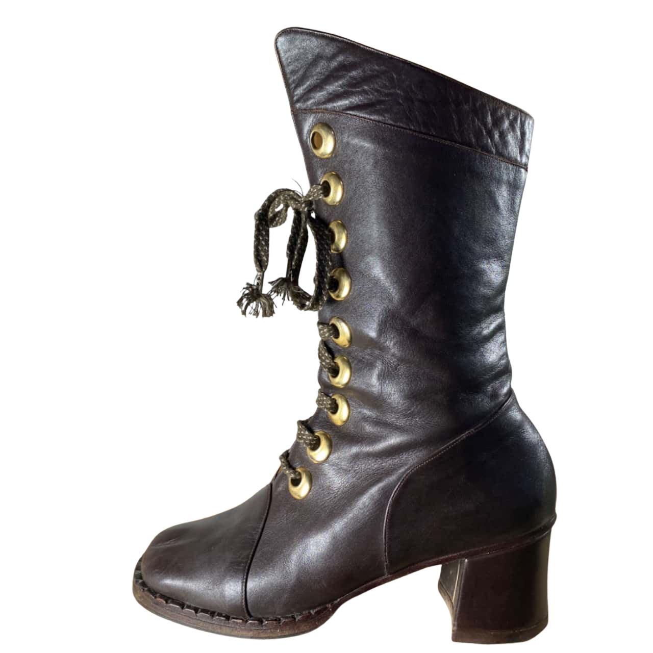 Retro Nucci Womens Leather Boots Size 6 Brown (s)
