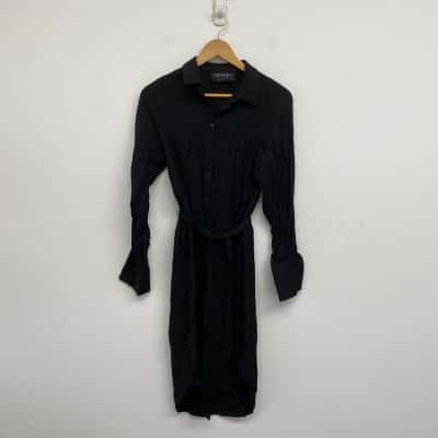 Decjuba Black Long SLeeve Button Up Shirt Dress  Size 8 