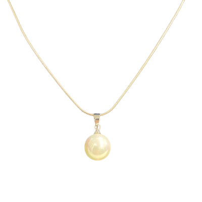  Womens Stirling silver 22cm drop Necklace with faux pearl. 