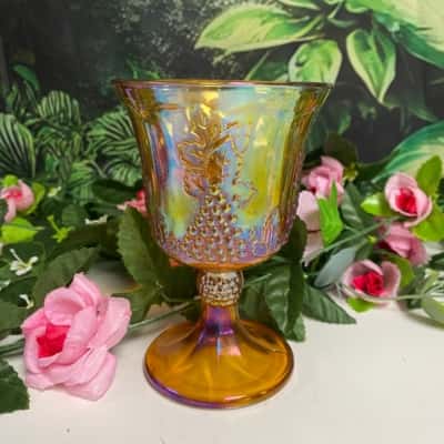 Carnival Glass vintage goblet 