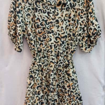 Proud Poppy Clothing Womens  Size 18 Casual Dress Animal print / Black  / Cream/Orange