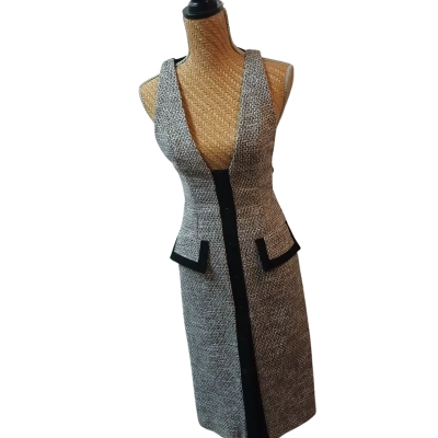 Cue Womens  Size 6 Work Dress Black  / White 