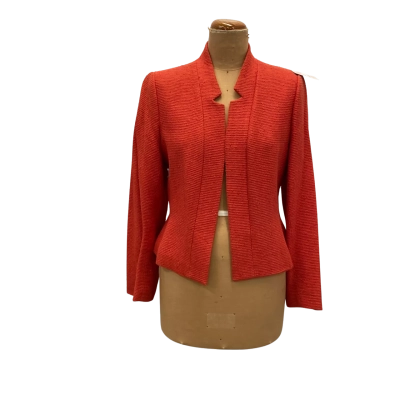  Womens Hartford Silk Blend Slub Jacket Size 12 Red 