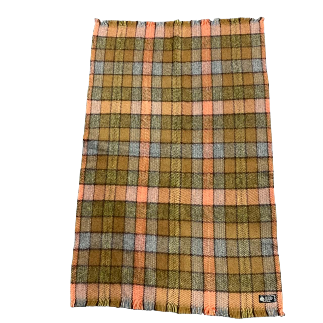Pure Wool Knee blanket 80 x 120 cm Autumn check colours. No... 1732651(s)