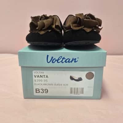Volton Womens  Size 39 Flats Black/Brown