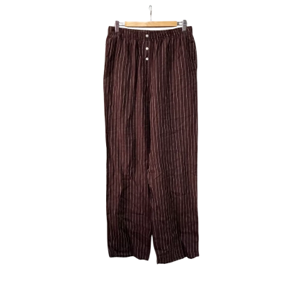 Nude Lucy Womens  Size M Linen Wide Leg Pants Brown 
