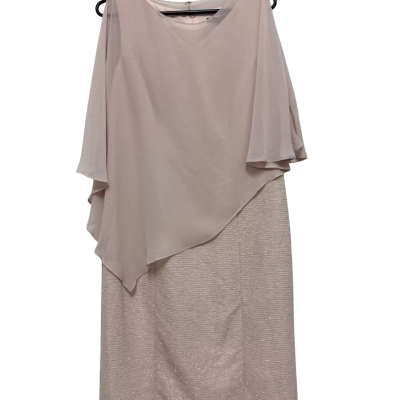 Liz Jordan Luxe Dress With Chiffon Overlay - Pale Peach/Pink