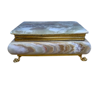Green onyx marble jewellery/storage box