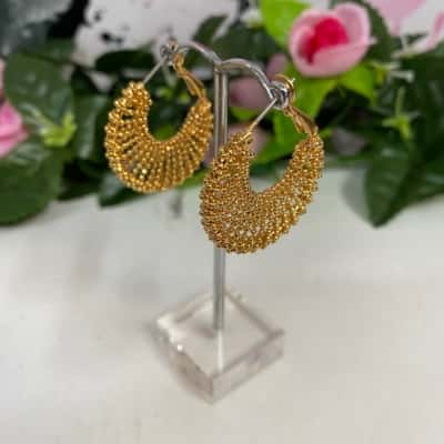 Womens Gold Plated Hoop Earrings 