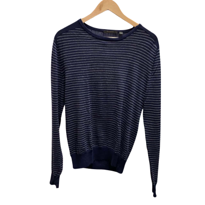 Country Road Womens  Size S Crew Neck Jumper Grey / Navy Blue 