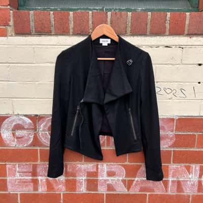 HELMUT LANG Womens Size S Cropped Jacket Black  