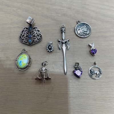 925 Sterling Silver Pendants 9 Various Designs 